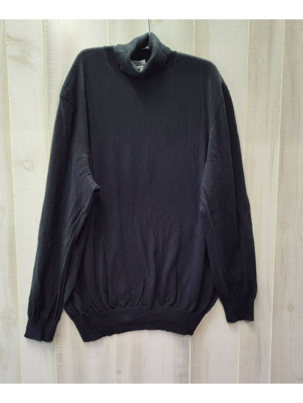 Joseph Abboud 100% Merino Wool Sweater, Mens 3XL, Black Turtleneck Lightweight